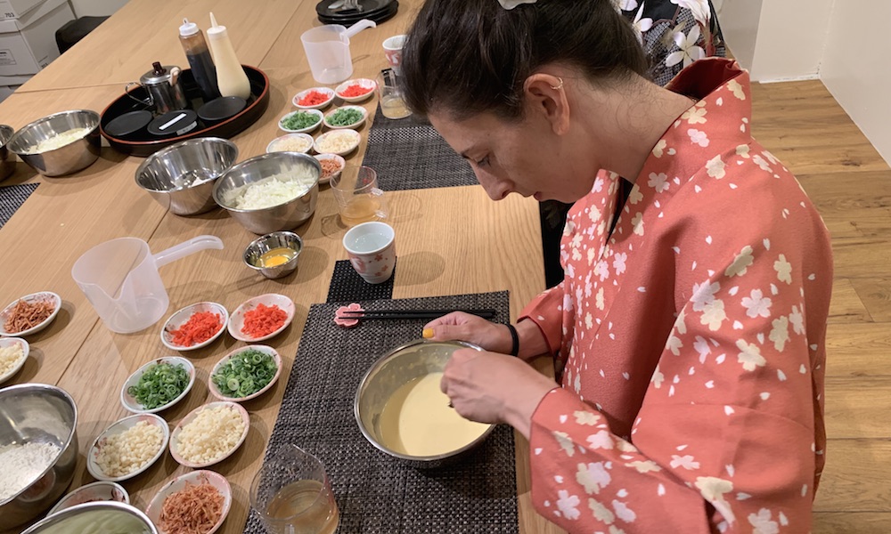 Okonomiyaki and her takoyaki