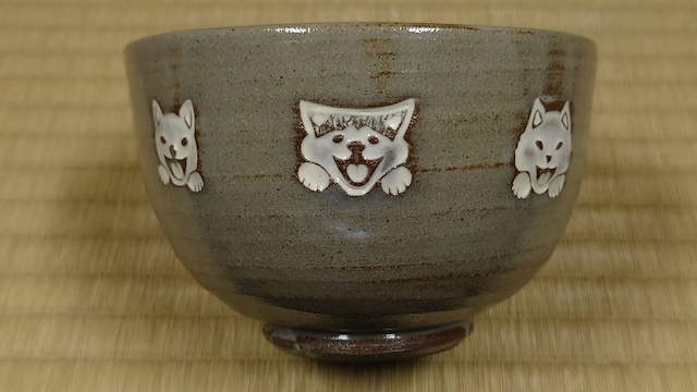 Matcha tea bowl Dogs Mishima tea bowl sexagenary cycle