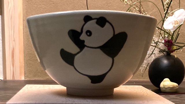 抹茶茶碗　パンダ